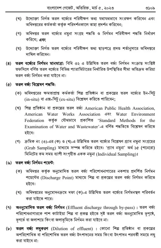 পরিবেশ সংরক্ষণ বিধিমালা, ২০২৩ তফসিল — পৃষ্ঠা ১০১