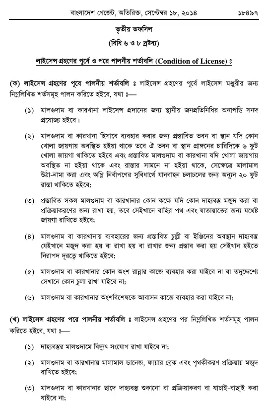 অগ্নি প্রতিরোধ ও নির্বাপণ বিধিমালা, ২০১৪ তফসিল — পৃষ্ঠা ২৭