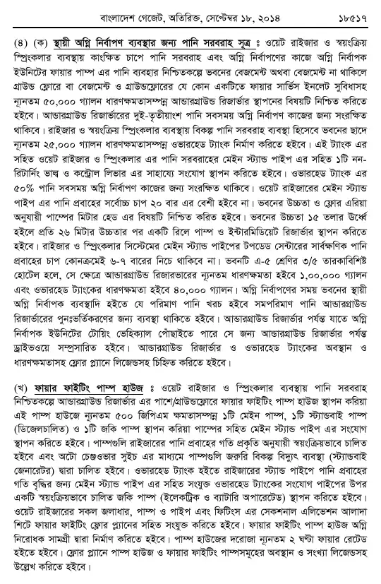 অগ্নি প্রতিরোধ ও নির্বাপণ বিধিমালা, ২০১৪ তফসিল — পৃষ্ঠা ৪৭