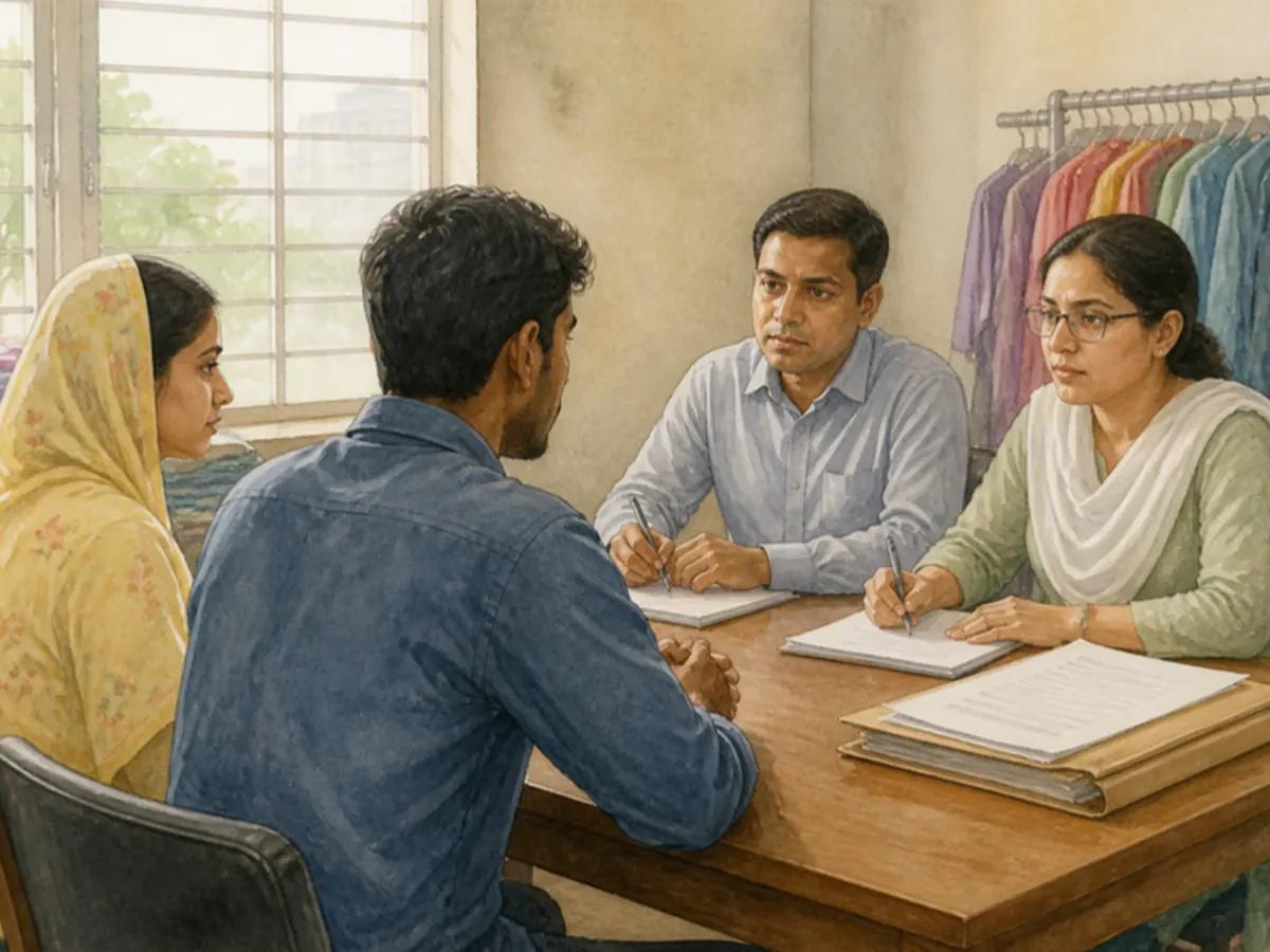তদন্ত শুনানি: তদন্ত কর্মকর্তাদের সামনে অভিযুক্ত শ্রমিক নিজের বক্তব্য দিচ্ছেন
